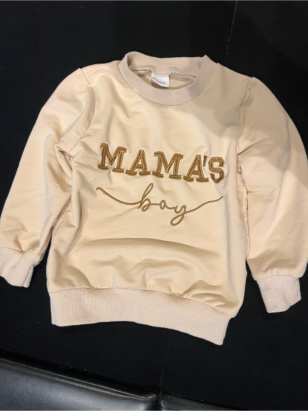 Tan "Mama's Boy" Pullover Sweatshirt for Kids